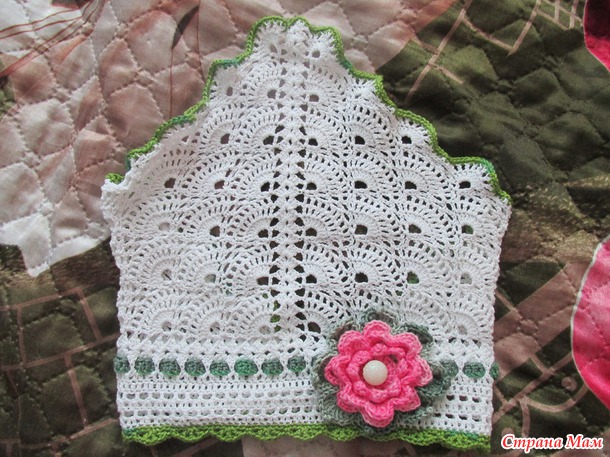 Косынка крючком для крестницы.