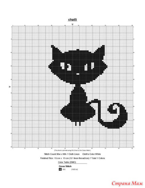 Схемы кошек и котов для филейного вязания