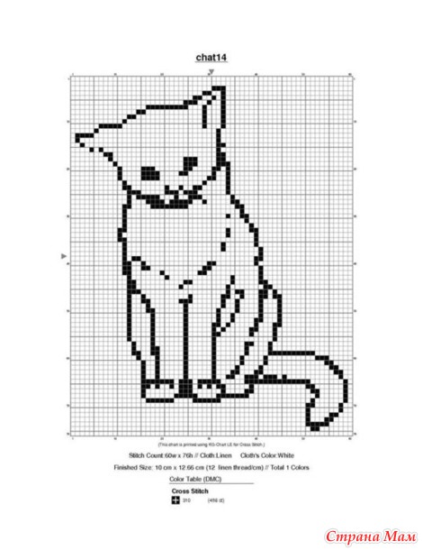 Схемы кошек и котов для филейного вязания