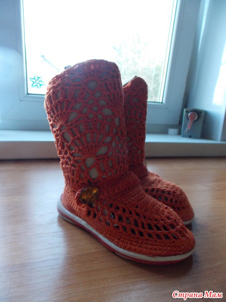Сапожки крючком