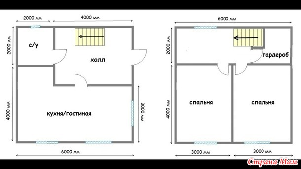 Проект каркасного дома 2 этажа 72м. кв