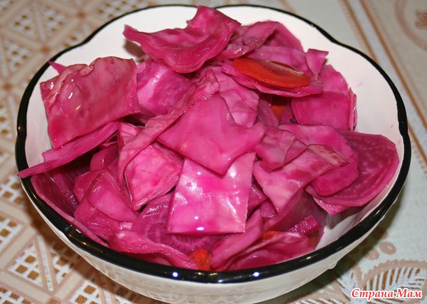 Маринованная капуста со свеклой