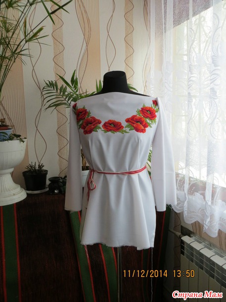 *Продам вышитую заготовку для сорочки. Украина