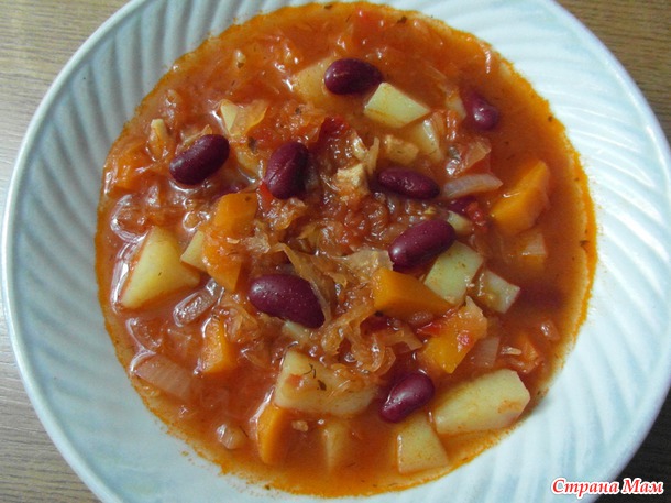 Щи с фасолью.