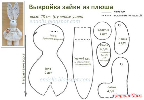 Вяжем зайку тильда крючком схема и описание