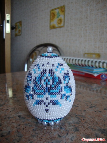 Пасхальное яйцо "Гжель"