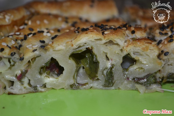 Пирог с зеленью и сыром в духовке рецепт с фото пошагово в
