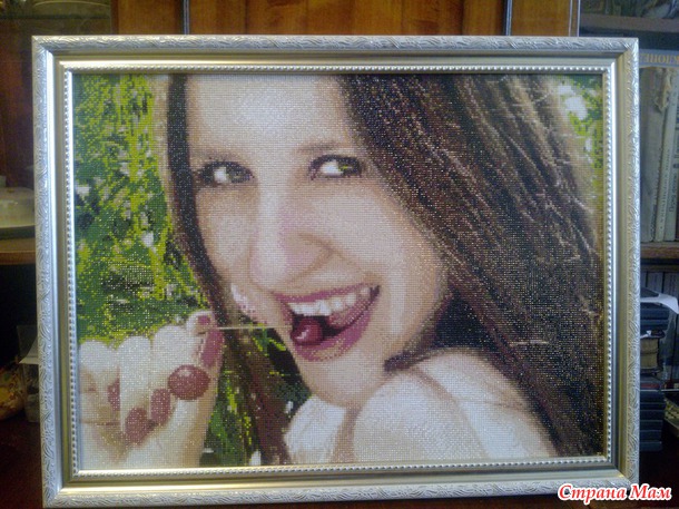 Алмазная вышивка, мозаика по фотографии. Результат.