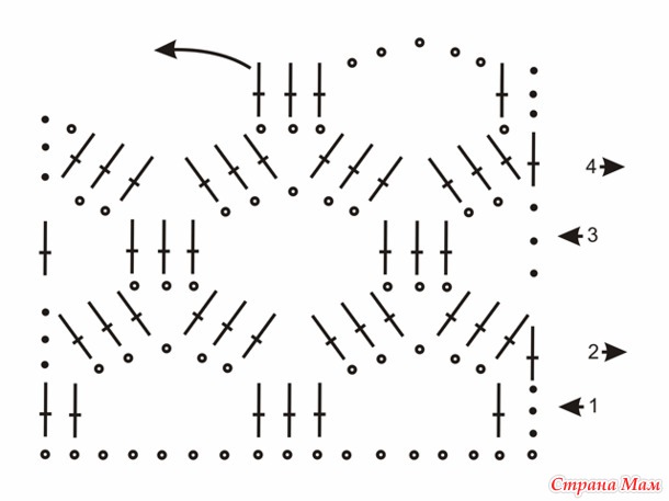 Вязание крючком соты схема