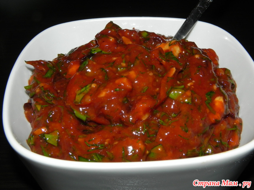 Подливка с мясом с томатным соусом
