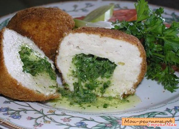 КУРИНАЯ КОТЛЕТА С ЧЕСНОЧНОЙ НАЧИНКОЙ