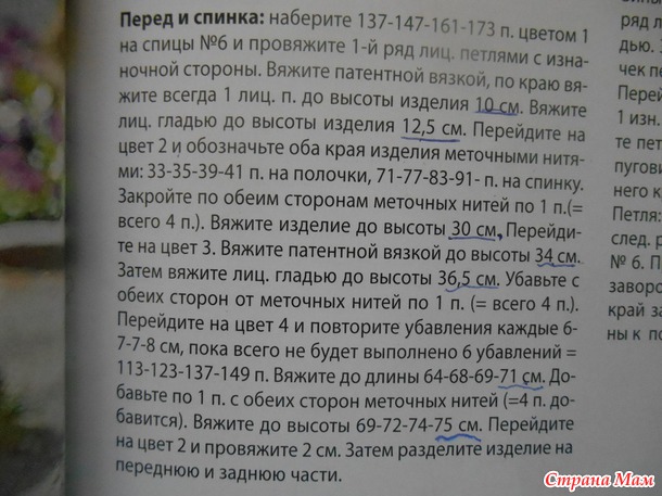 Описание вязанного жакета из книги Мода из Европы