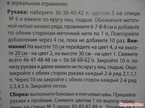Описание вязанного жакета из книги Мода из Европы