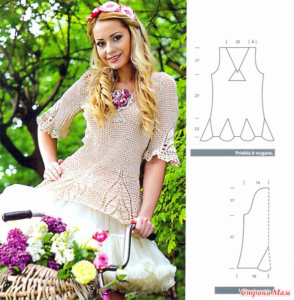 . Романтичная туника\платье Легкий ветерок.