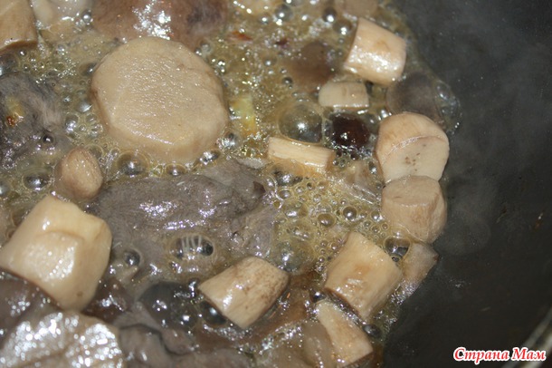 Паштет из печени с грибами, тыквой и куриной грудкой )))