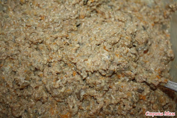 Паштет из печени с грибами, тыквой и куриной грудкой )))