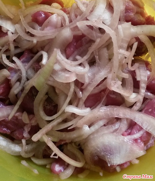 Шашлык под шубой или мясо по французски на русский манер.