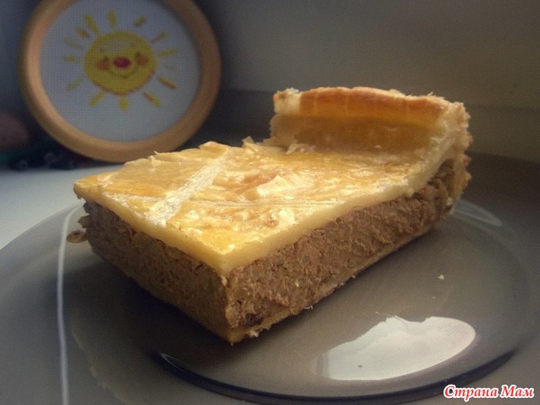 Пирог с гречкой и печенью