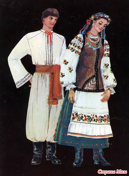 Украинские костюмы ( по регионам, с описанием)