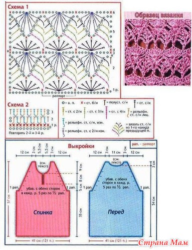 Схема вязания безрукавки крючком