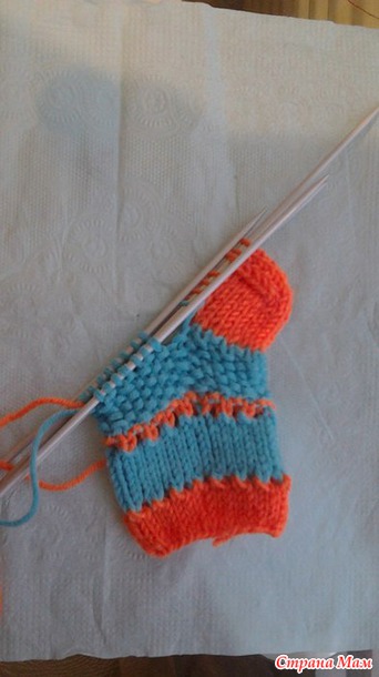 Вяжем носки для новорожденных