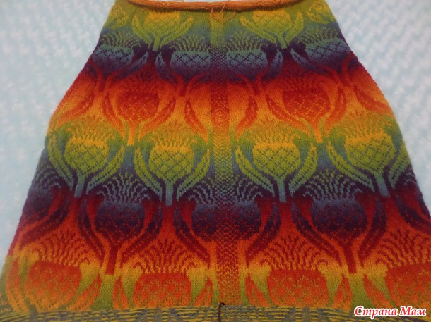 Кардиган-пончо в технике разрезного жакарда - Вязание - Страна Мам