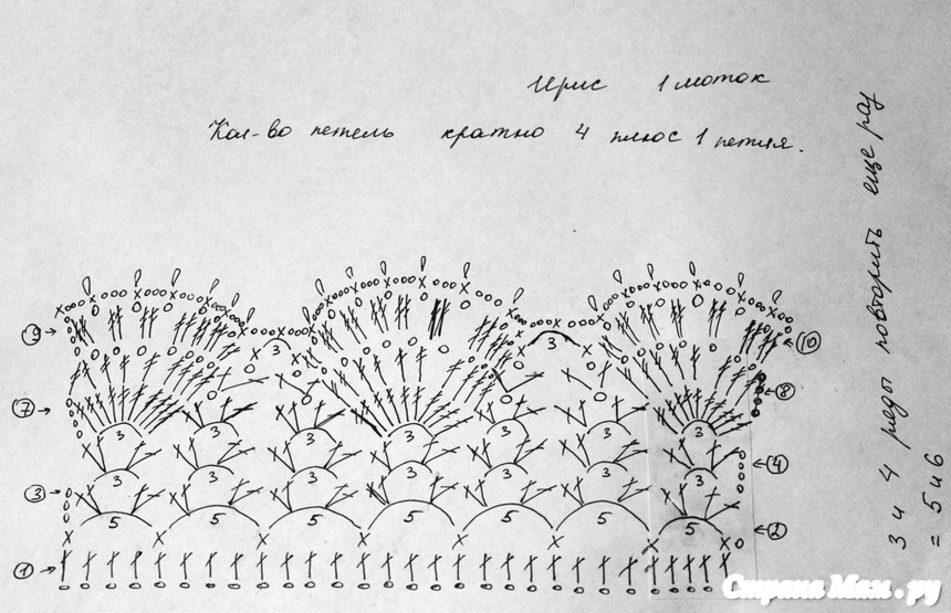 Воротник школьный крючком схема