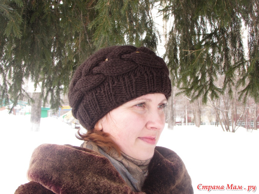 Зимние вязаные шапки для женщин за 50