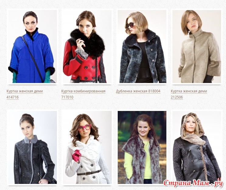 Названия курток женских и фото виды