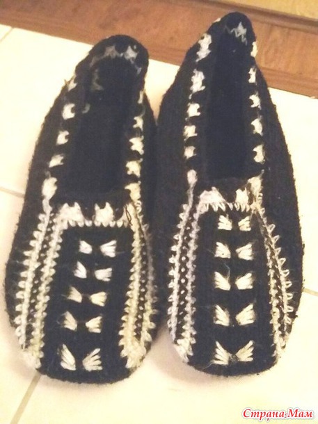 Тапочки следки спицами Узор slippers spokes