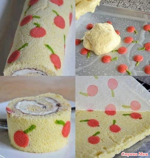 Как испечь рулет с рисунком.