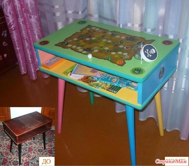 Детский игровой столик из "древней" тумбочки под телевизор
