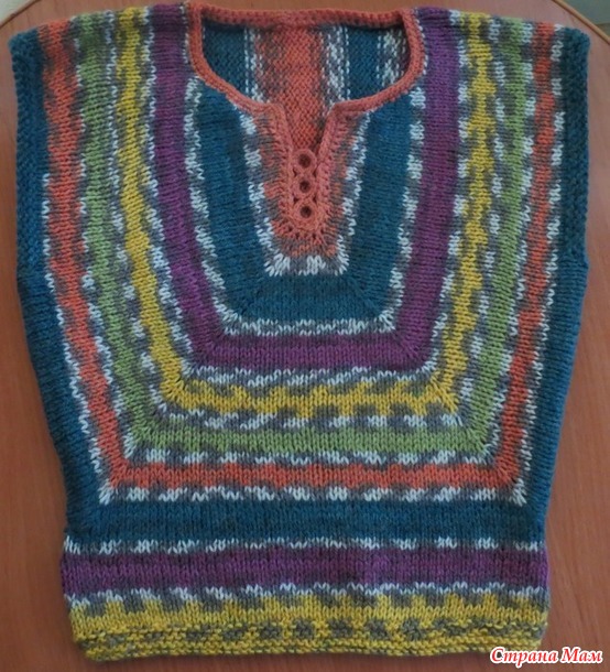 Жилетка из пряжи CRAZY COLOR