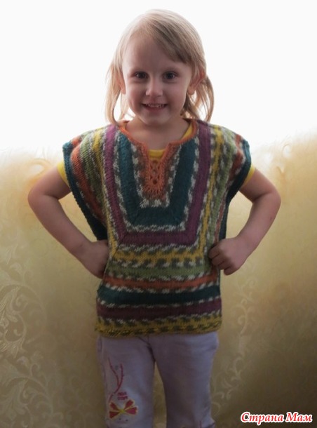 Жилетка из пряжи CRAZY COLOR