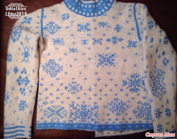Зима снежная, нежная... (двойной жаккард, спицами)
