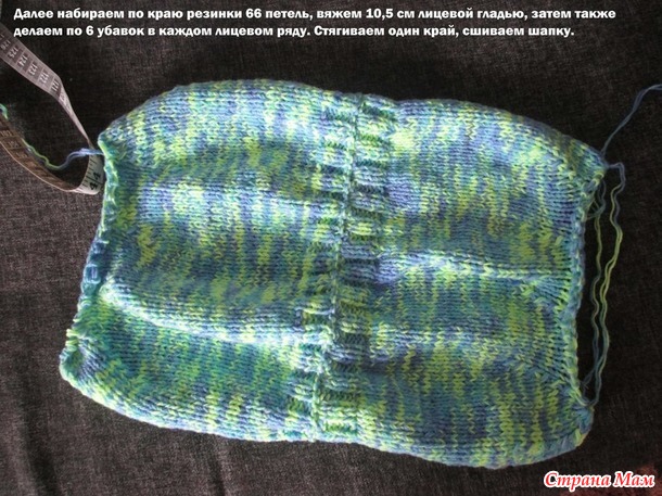 МК двойная шапка для ребенка 1-1,5 г спицами (Мой)