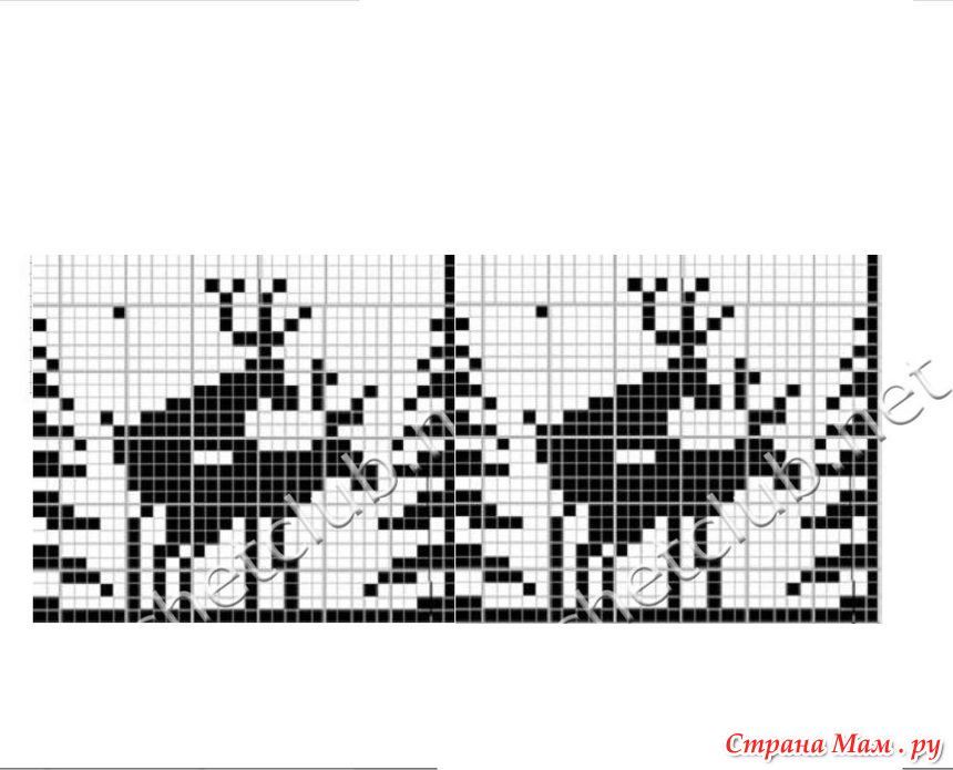 Жаккард олени схема спицами