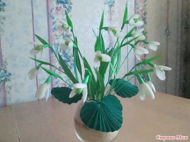 Подснежники из ткани мастер класс.