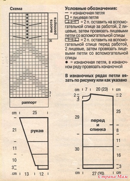 2. Схемы пуловеров, жакетов и кардигана для девушек и женщин из журналов