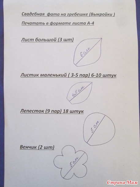 Фата с цветами своими руками. Видео мастер класс и Выкройка.