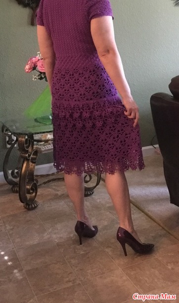 Женское платье крючком Фиалка - Вязание - Страна Мам