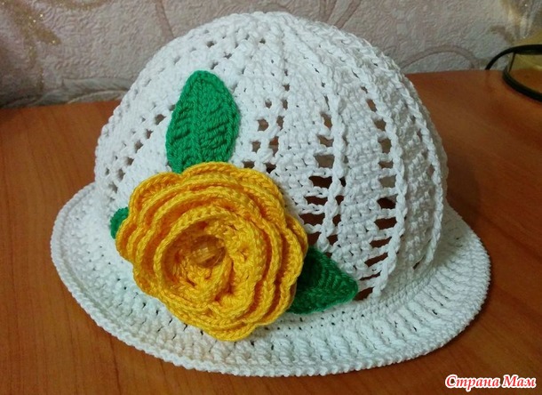 Шляпка для девочки (крючок)