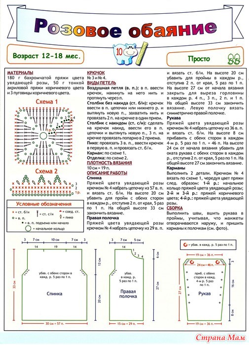 Ромпер детский крючком схема и описание