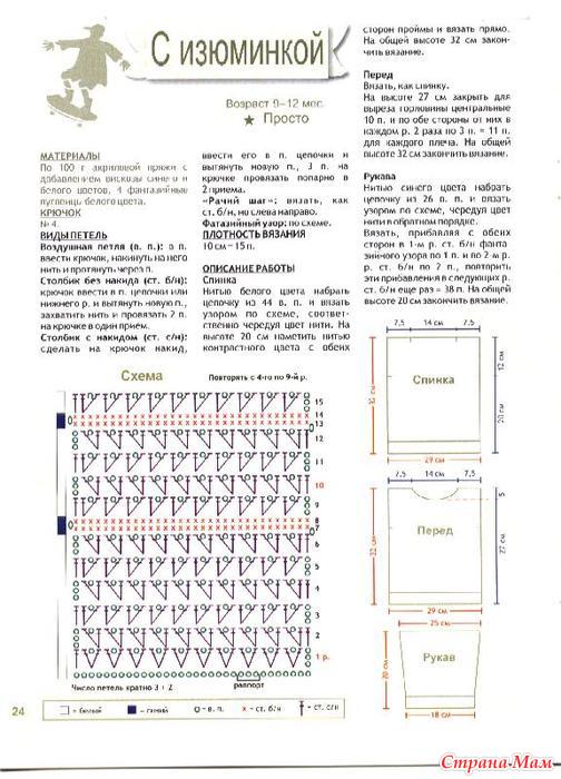 Схема вязания крючком детские шорты