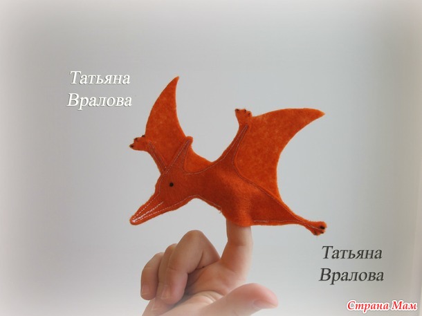 Пальчиковые игрушки Динозавры из фетра