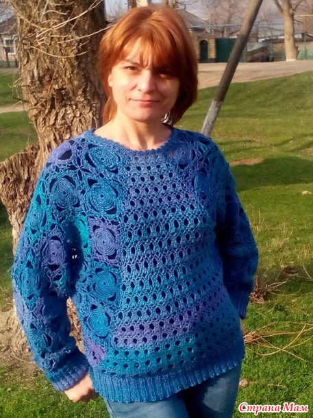 Пуловер крючком