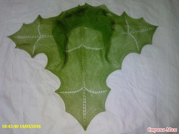 Весенний " Кленовый лист"( Maple Leaf Shawl by Maria Magnusson )