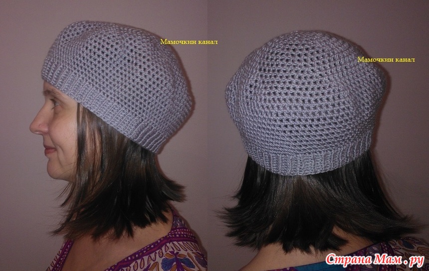 Берет летний ажурный Вязание крючком Crochet beret hat