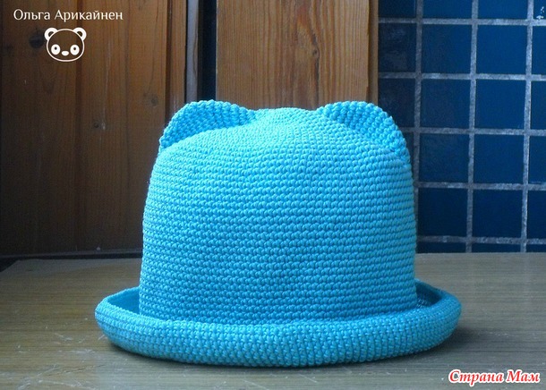 Детская шапочка с ушками из 100% хлопка.