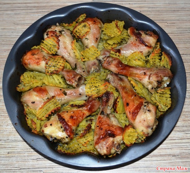 Курица с мятой и картофелем